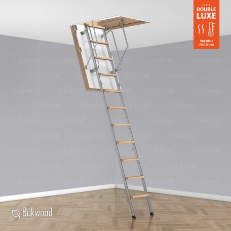 Чердачная лестница Bukwood DOUBLE LUXE Metal Standard 110х90
